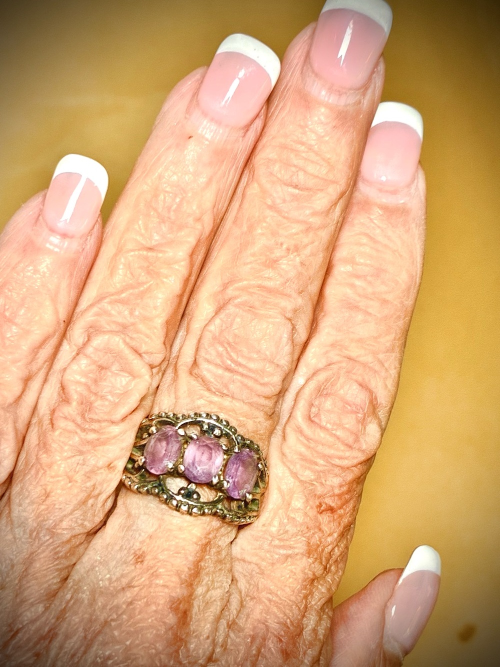 Vintage Silver Amethyst Oval Cut Ring Size 7